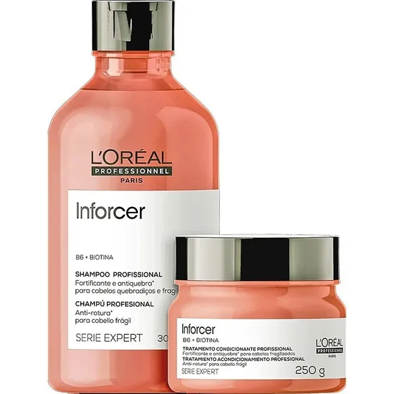 Kit Inforcer Loreal Shampoo 300ml + Máscara 250g B6 + Biotin