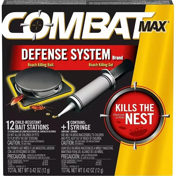 Combat Max Veneno Chiripas Cucarachas 12 Estaciones Jeringa