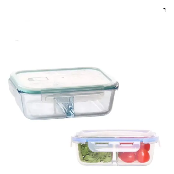 Refractaria Porta Comida Vidrio Juego Con Divisiones 700 Ml Color Transparente