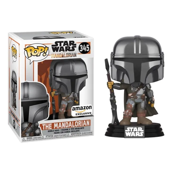 The Mandalorian Funko Pop 345 Metallic / Star Wars /amazon E