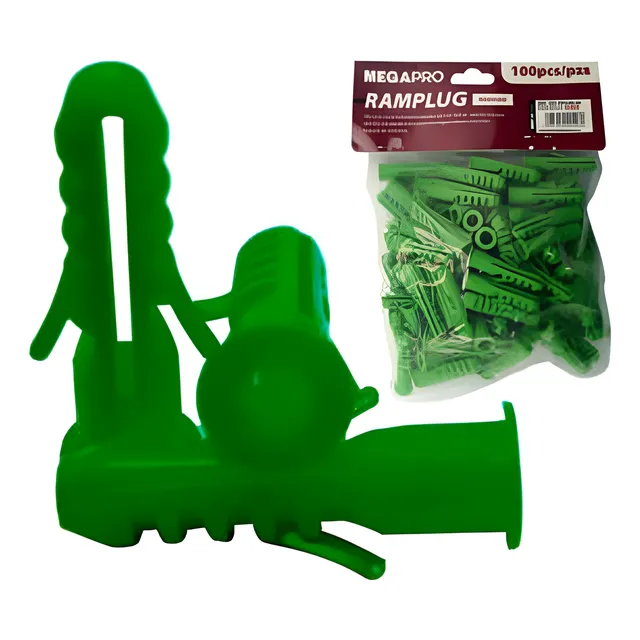 Ramplug Verde Plástico 1/4 Pulgada X100 Unidades
