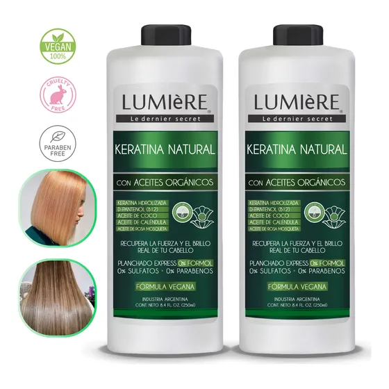 2 Alisados Sin Formol Keratina Termo Protector Cabello 500ml