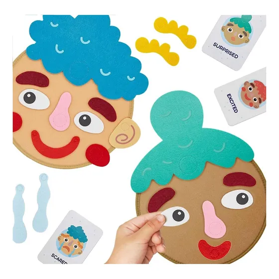 Juego De Caritas Expresiones Emociones Tarjetas Velcro -750