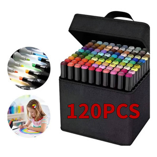 Brocha Con Punta Doble Para Marcadores, 120 Colores Brocha Con Punta Doble Para Marcadores, 120 Colores
