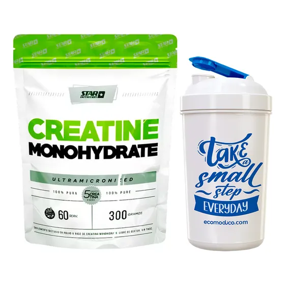 Star Nutrition Creatine Monohydrate Doypack X300gr + Shaker Sabor Sin Sabor