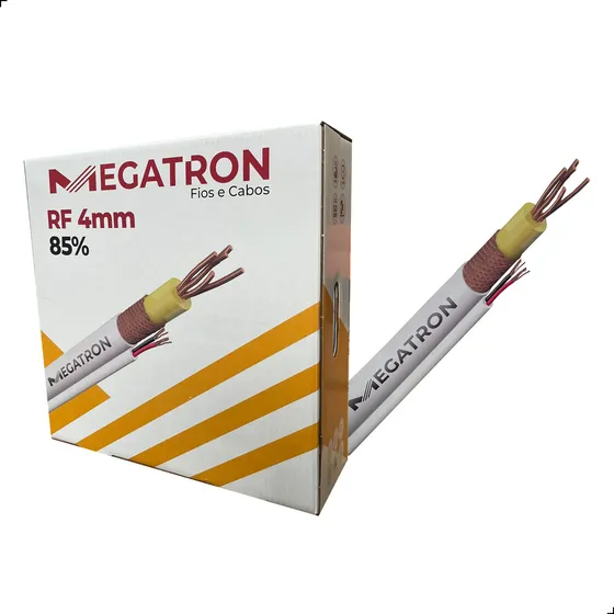 Cabo Coaxial 4mm 85% Malha - 100m Branco Megatron Cftv