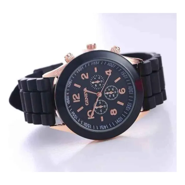 Reloj Geneva De Aguja De Goma Para Dama