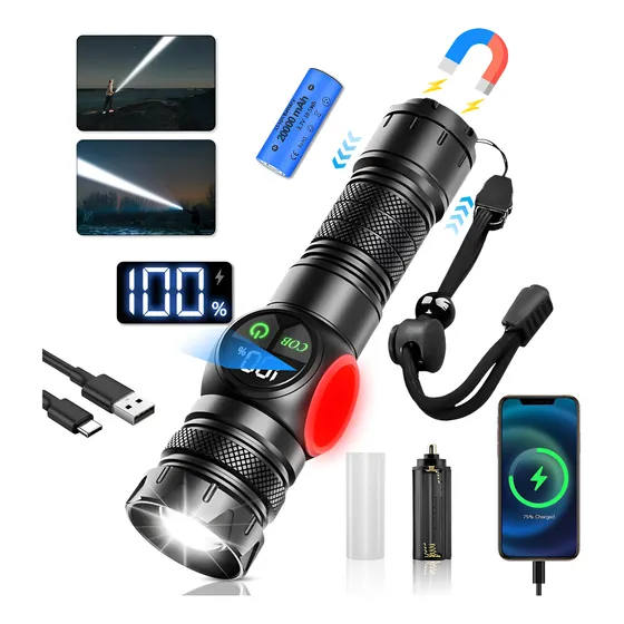 Lámpara Táctica 220000 Lúmenes Led Linterna Táctica Camping