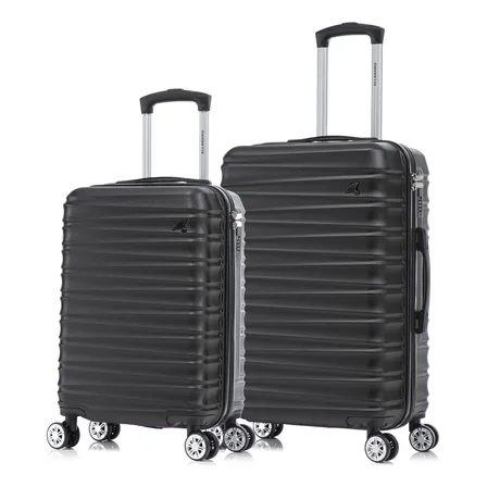 Kit Viagem Allabard Mala De Bordo Abs 10kg + 23kg Preto Pisa Preto
