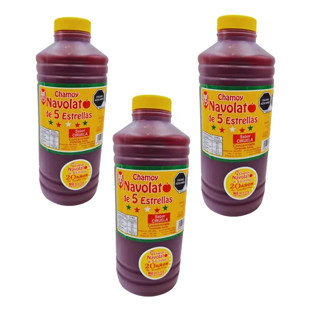 Chamoy Navolato Sabor Ciruela 3 Botellas De 1 L