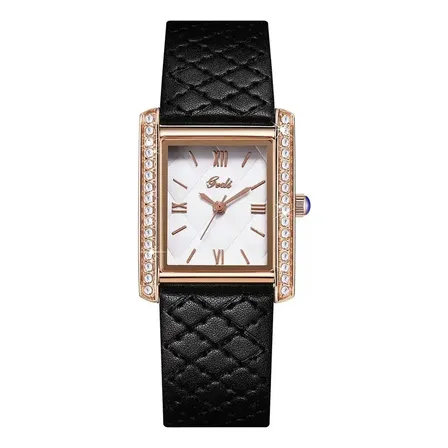 Relógio Feminino Retangular Pulseira Matelassê