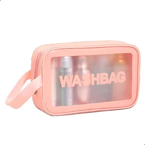 Necessaire Transparente Média Organizador De Viagem Bolsa Washbag