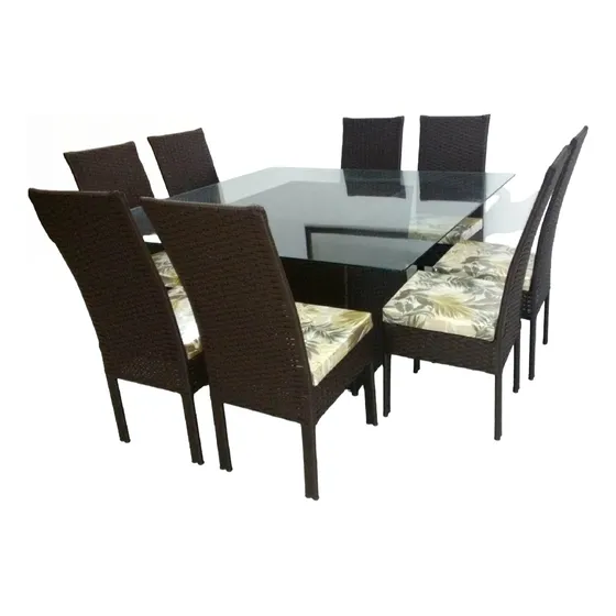 Mesa Com 8 Cadeiras Sala Jantar Vidro Não Incluso