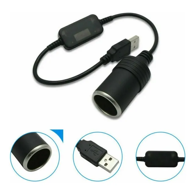 Ch Cable Adaptador Puerto Usb 30cm 5v 2a Cargador 12v