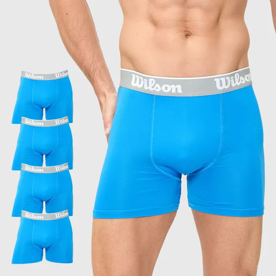 Pack 4 Bóxers Largos Wilson Liso Transpirable Algodón Hombre