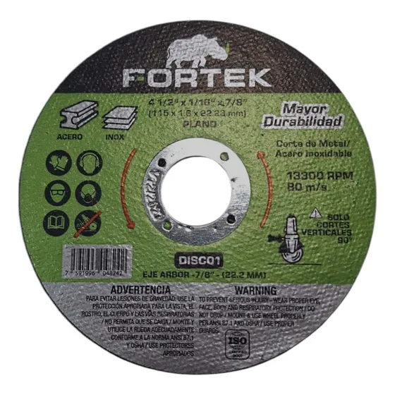 Pack 2 Discos De Corte Extra Fino Centro Plano Fortek