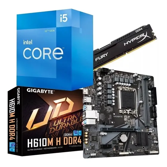 Kit Upgrade Intel 12 Ger. I5 12400f + H610m-h + 16gb Ddr4 