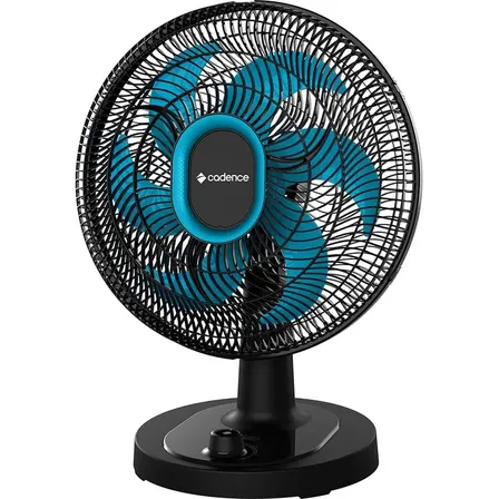 Ventilador De Mesa Cadence Vtr420 Refresh Turbo Pro 6 Pás Estrutura Preto Pás Azul Material das pás Plástico