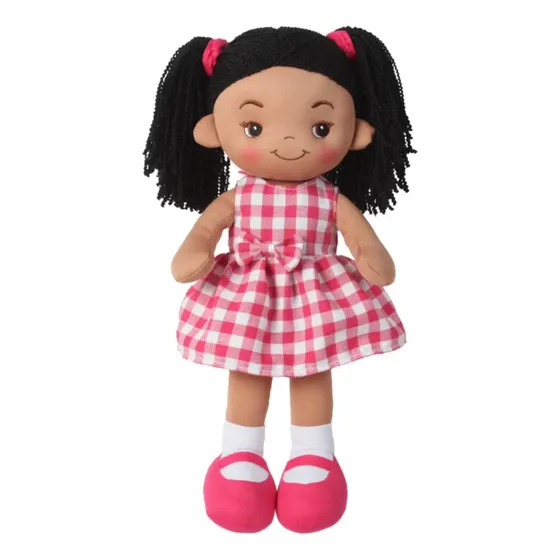 Muñeca De Trapo Vestido De Cuadros