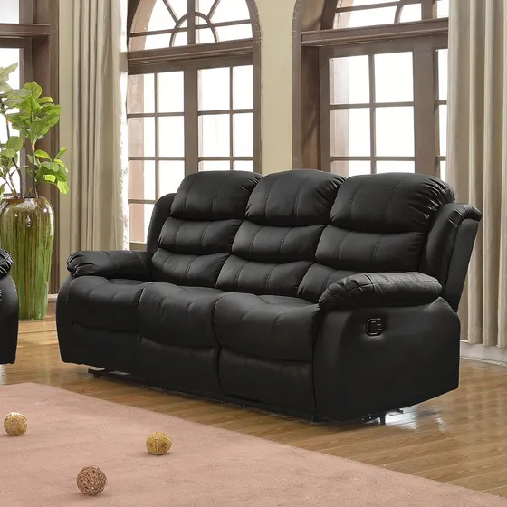 Sillon 3 Cuerpos Sofa Reclinable En Pu Living Beverly