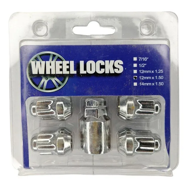 Tuerca De Seguridad Plateada Para Rin 12x1.50 Mm 5 Piezas
