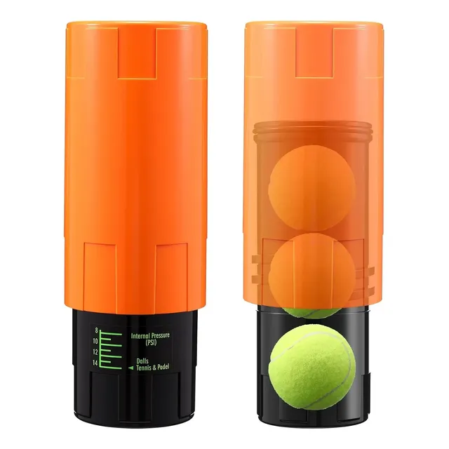 Pressurizador Bola Tênis Padel 3 Bolas Tubo 8,5cm Laranja Laranja-claro