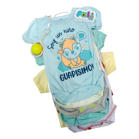 Set 7 Bodys Bebe Niño Original 0 A 6 Meses