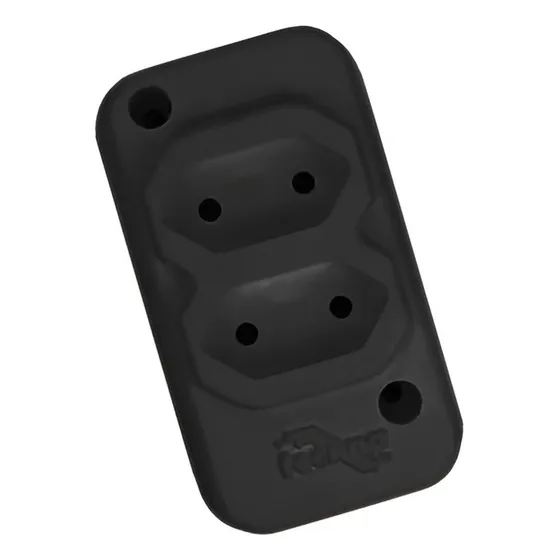 Tomada Barra Techna 2 Polos Dupla 10a 250v Preto