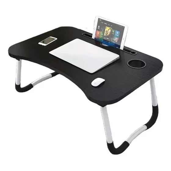 Mesa Dobrável Portátil P/ Notebook Home Office Cama Refeição Cor Preto
