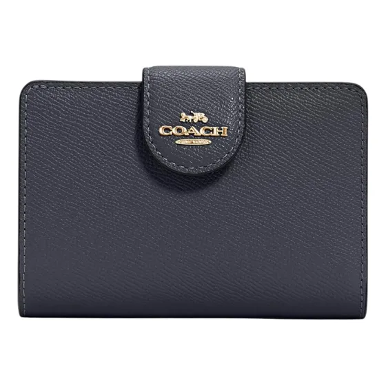 Coach Medium Corner Zip Billetera Color Midnight Mujer