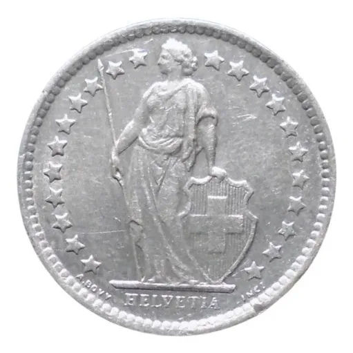 Suiza Medio Franco 1963 Plata Ley 0.835