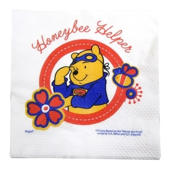 Pack X 12 Servilletas Winnie Pooh Original Cotillón