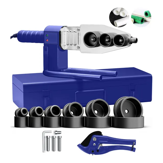 Remate RRJ-HW Kit de Termofusora con 6 Dados 20mm A 63mm 110V 1000W Termofusor Herramientas Soldador de Tubo de Agua PláStico Para PE/PPR/PB/PVDF/HDPE/PVC