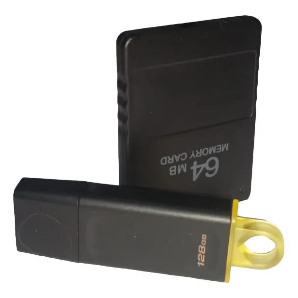 Memorycard 64mb + Pendrive 128gb Juga Super Rapido