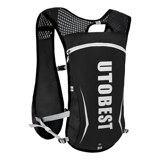 Utobest Mochila Hidratación Para Senderismo Camping Ciclismo Color Negro Diseño De La Tela Lisa