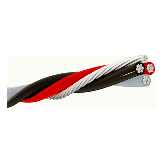 Fio Cabo Para Poste Quadruplex 16mm Neutro Nu C/ 20 Metros Cobertura Preto / Cinza - Vermelho E Nu