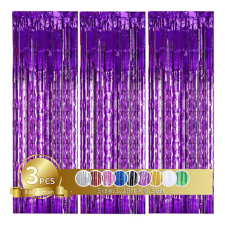 Cortinas Party Streamers Toniful Con Flecos De Lámina Morada Cortinas Party Streamers Toniful Con Flecos De Lámina Morada