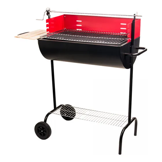 Parrilla Asado 1/2 Tambor 98x69x40cm Negro/rojo