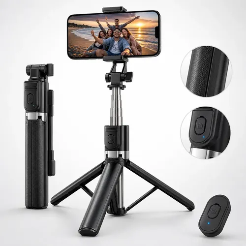 Tripé de monopé Zenital K&f Concept T254a8+ BH-28l, cor preta