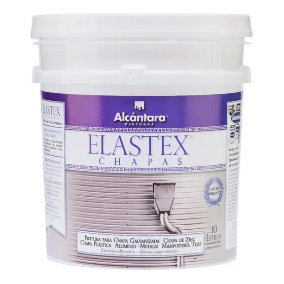 Pintura Acrílica Ultra Adherente Elastex Chapas 10 Litros Alcántara