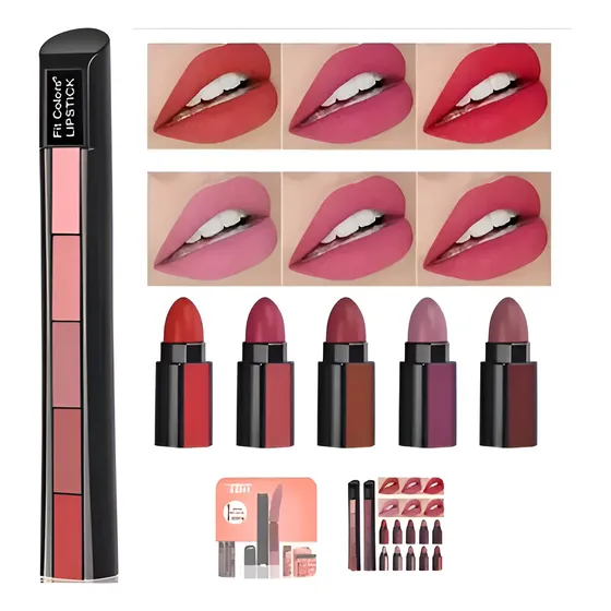 Labial En Barra 5 En 1 Waterproof 24 Horas.