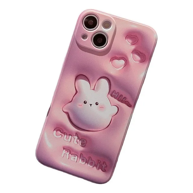 Capa Móvel Coelho Rosa Para iPhone 14 13 12 11