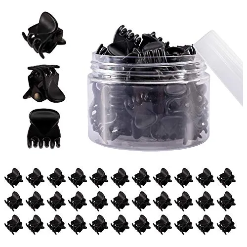 Yohama 36 Pcs Negro Mini Peluquero Clips Ideal Para Hn5cr