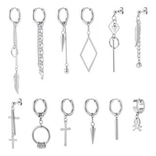 12 Pcz Aretes Hombre Negros Piercing Acero Colgantes P-s 12 Pcz Aretes Hombre Negros Piercing Acero Colgantes P-s