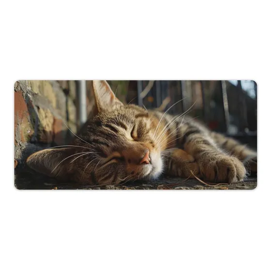 Gato Durmiendo Calle Lindo Divertido Alfombrilla Raton S