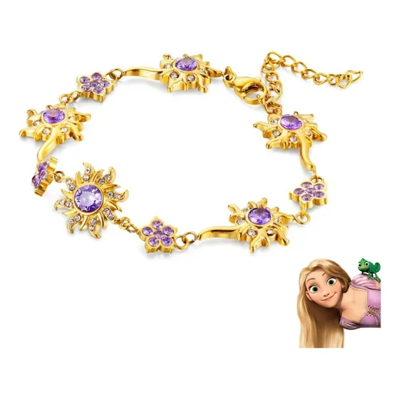 Pulsera Rapunzel De Plata Y Oro Mujer Kyra Gold Color Dorado Diámetro 16 Cm Largo 21 Cm