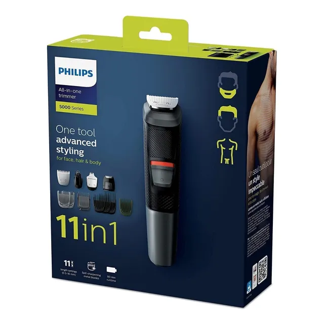 Recortador Philips Multigroom 11 En 1 Cuerpo Rostro Cabello Color Negro
