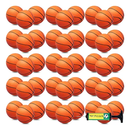 40 Mini Pelotas De Baloncesto 5  Con Bomba - Pvc Para Juegos