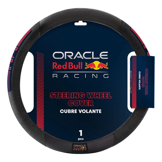Cubre Volante Universal Red Bull Racing 03 Negro Rojo Auto