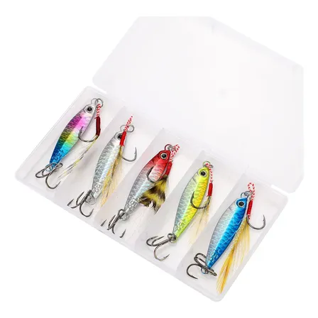 Kit 5 Isca Artificial Jumping Jig 10g 20g 30g Slow Jig Metal Peso 30g